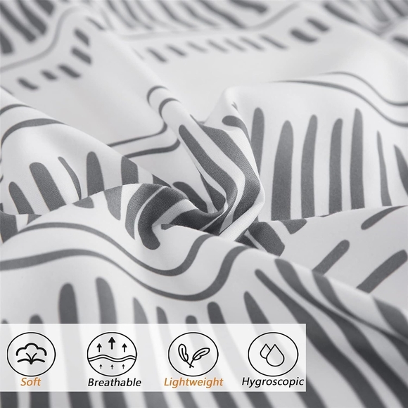 Elegant Gray Striped Bedding Set - Picture 2 of 3